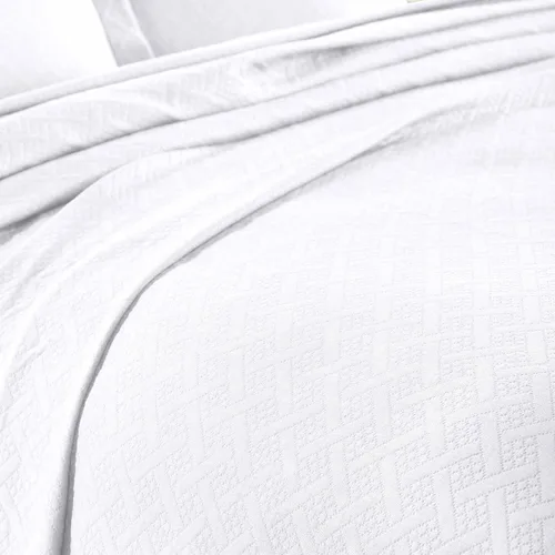 Miniatura 3 de Superior colcha con tejido en cesta 100% algodón con fundas de almohada, ropa de cama de algodón matelasse jacquard de primera calidad para todas