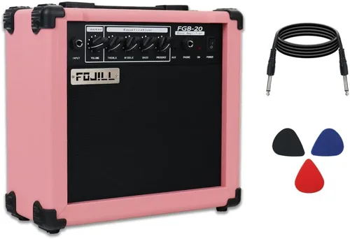 Miniatura 8 de Amplificador de guitarra eléctrica de bajo de 20 W FOJILL, amplificador de práctica, rendimiento, escenario, pequeño, portátil, de viaje con Naranja