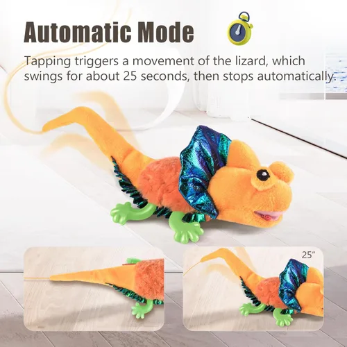 Miniatura 4 de Migipaws Juguetes para Gatos, Lagarto con Ala que Chisporrotea Activado por Toque para Gatito con Hierba Gatera para Gatos de Interior, Recargable
