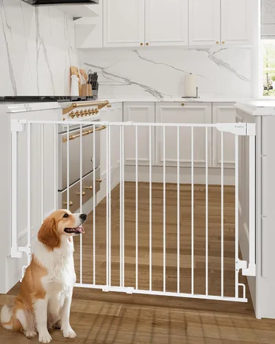Miniatura 15 de Cumbor 29.2–43" Puerta de bebé para escaleras, de montaje en pared (se requiere taladrar), puerta para perros expandible sin barra inferior, puerta