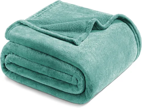 Miniatura 31 de Exclusivo Mezcla Manta de vellón para sofá, cama, súper suave y cálida, para uso en todas las estaciones, acogedora, afelpada, ligera, azul hielo