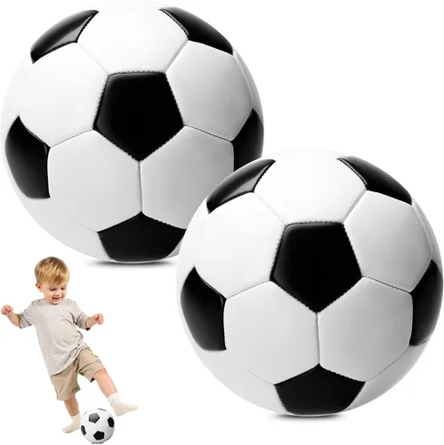 Paquete de 2 pelotas de fútbol para niños, tamaño 2/talla 3, bolas de fútbol para niños, bolas de dibujos animados para niños con bomba, bolsa de