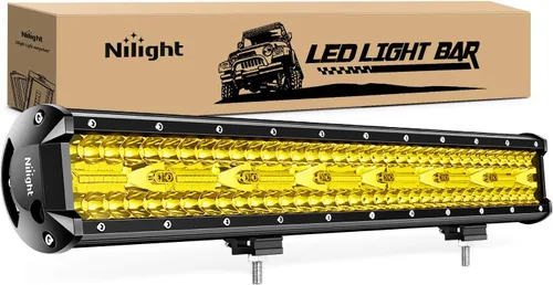 Miniatura 12 de Nilight Barra de luz LED de 20 pulgadas, color verde, triple fila, 420 W, combo de inundación puntual, conducción todoterreno, niebla, pesca, caza