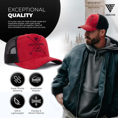 Miniatura 31 de Urban Effort Gorra trasera de malla, para hombres y mujeres, gorra de béisbol de 5 paneles, gran cierre a presión para caza y senderismo