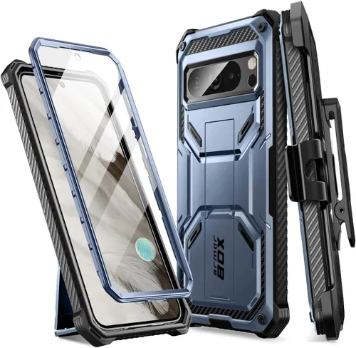 i-Blason Funda para Google Pixel 8 Pro con protector de pantalla integrado [compatible con identificación de huellas dactilares] Funda protectora