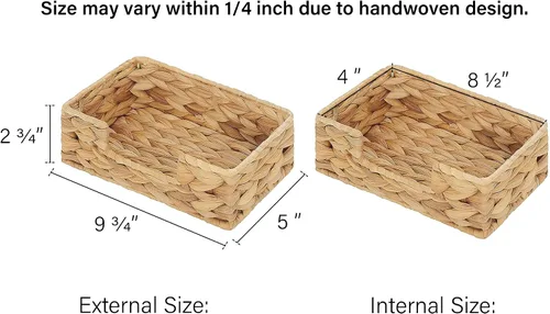 Miniatura 2 de StorageWorks Servilletero de hierba marina para mesa, cestas de mimbre para baño, dispensador de servilletas rústico para comedor, sala