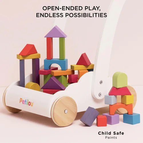 Miniatura 6 de Le Toy Van - Petilou - Caminante de madera para niños pequeños y bebés Andador educativo de nube arcoíris Adecuado para un niño o niña de 1 año