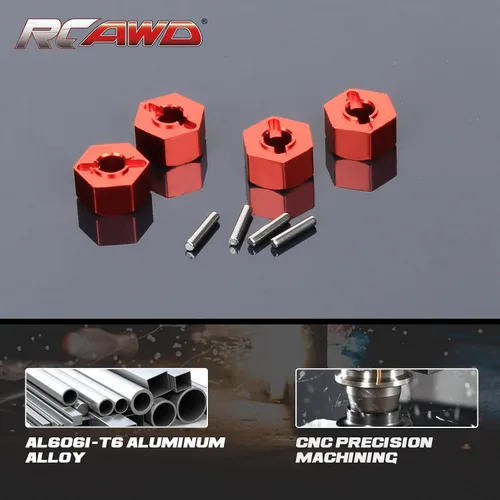 Miniatura 2 de RCAWD Ruedas hexagonales de 0.472 in con pasadores de tornillo, 4 piezas para adaptador de cubos de rueda hexagonal 1/10 Slash 2WD 58024, 58034