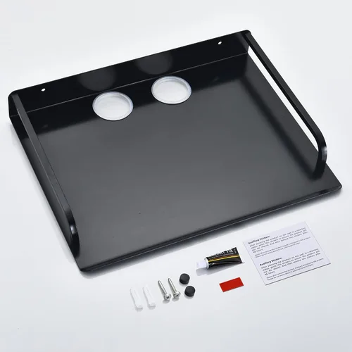 Miniatura 8 de HNVNER Estante flotante para componentes de TV, estante de proyector montado en la pared, estantes centrales de entretenimiento de metal