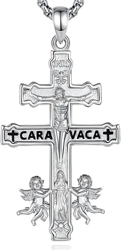 Miniatura 81 de Vito Collar de plata de ley 925 para mujeres y hombres, San Benito, crucifijo, Caravaca, San Cristóbal, San Judas, medalla patronal, amuleto
