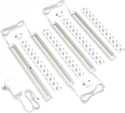 Miniatura 8 de EShine Kit de iluminación LED activada por ondas manuales para debajo del gabinete, regulable, paquete de 3 unidades de 12 pulgadas, control