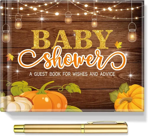 Miniatura 28 de Fuyoooo 27 piezas de libro de invitados para baby shower de safari en la jungla con tarjeta de lugar floral y sello de inicio de sesión para baby