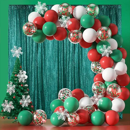 Miniatura 6 de Hahuho - Cortina de fondo de lentejuelas de 2 x 8 pies para fiestas, fondo de fotografía con paños de cortina de purpurina para decorar Navidad