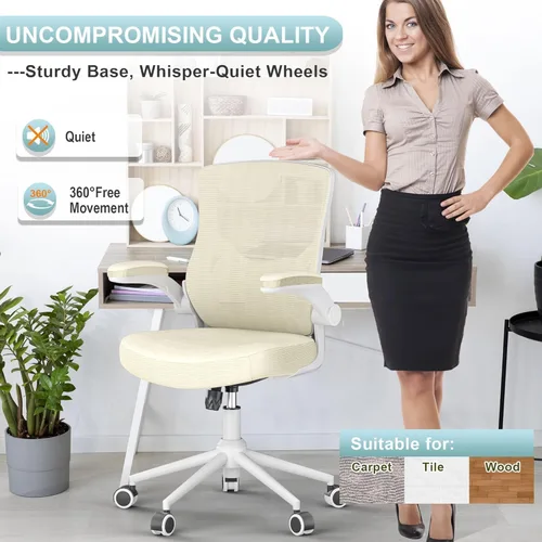 Miniatura 8 de CYKOV Silla de oficina, silla de escritorio con respaldo alto, altura ajustable y diseño ergonómico, silla de computadora para oficina en casa