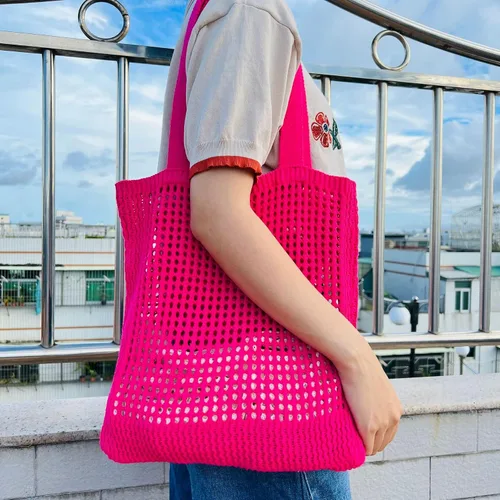 Miniatura 6 de Bolso Hobo de ganchillo para mujer, estilo casa de campo de hadas Y2K, bolsa de playa bonita