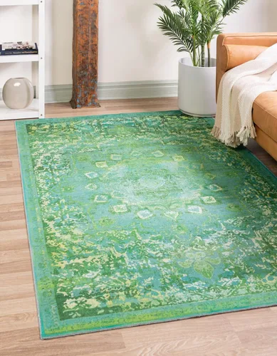 Miniatura 31 de Unique Loom Renaissance Collection - Alfombra rectangular de 2 x 3 pies 1 pulgada, color azul y verde