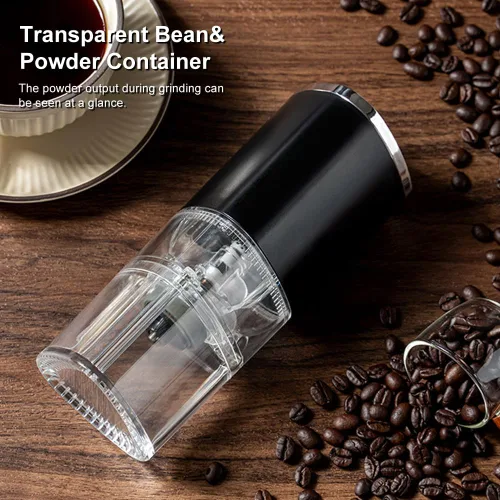 Miniatura 9 de Molinillos de café para uso doméstico, molinillo de café de rebabas, cafetera con molinillo de carga USB integrada, molienda gruesa y fina, adecuada