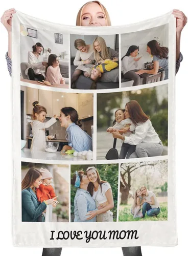 Miniatura 15 de Regalos de cumpleaños personalizados, manta personalizada con mis propias fotos para mujeres, hombres, mamá, papá