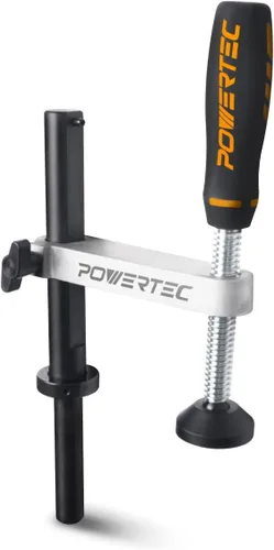 POWERTEC 71530 Abrazadera de sujeción para banco de trabajo para carpintería, sujeción ajustable, abrazadera de banco para perro de 3/4 pulgadas