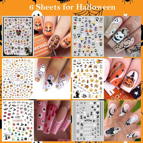 Miniatura 2 de winthrop 12 hojas de calcomanías de Pascua para uñas, tiras completas de esmalte de uñas, calcomanías autoadhesivas para arte de uñas, lindos huevos