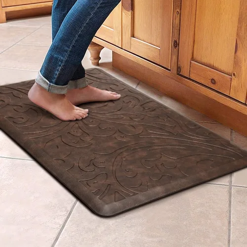Miniatura 13 de KMAT Tapete de cocina acolchado antifatiga, impermeable, antideslizante, tapete ergonómico cómodo para el hogar, oficina, fregadero, lavandería
