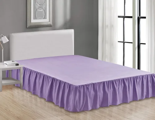 Miniatura 12 de Rodapié de tela de lujo de calidad de hotel para dormitorio, resistente al polvo, a las arrugas y a la decoloración, falda de cama de 14 pulgadas