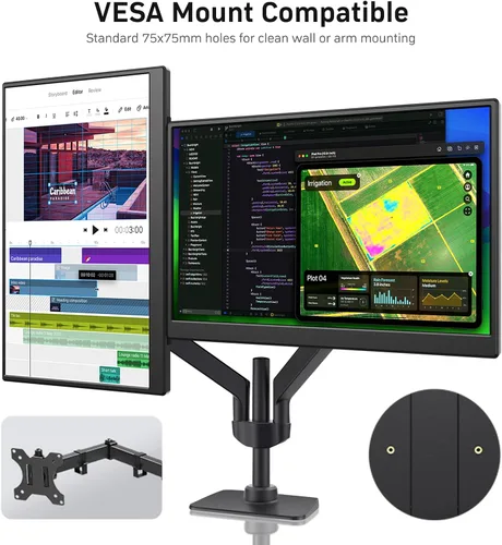 Miniatura 8 de KQC Monitor portátil de 14 pulgadas FHD 1200P, pantalla externa ultrafina USB-C HDMI Plug & Play, altavoces duales 100% sRGB, monitor de portátil