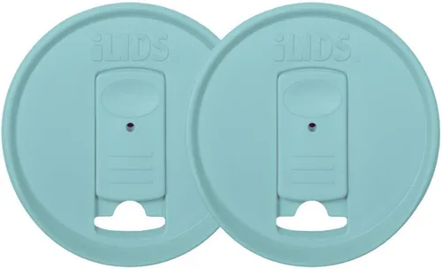 Miniatura 16 de Mason Jar - Tapa para bebida, boca regular, fabricada en Estados Unidos, color azul aguamarina, paquete de 2