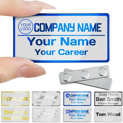 Miniatura 10 de Placa de identificación personalizada grabada con parte trasera adhesiva, placa conmemorativa personalizada de acero inoxidable, placa de nombre