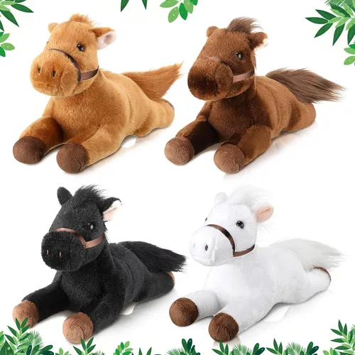 Miniatura 2 de Skylety 4 piezas de juguete de peluche de burro de 8 pulgadas para niños y niñas, lindo juguete surtido de animales grises, regalos de fiesta