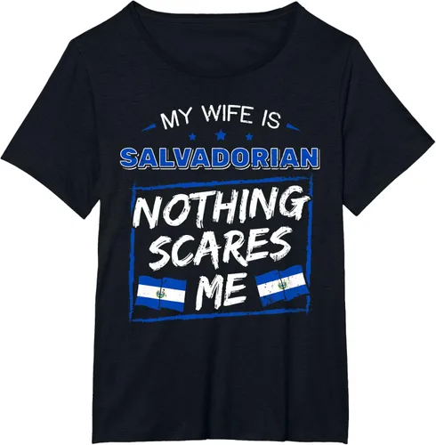 Miniatura 42 de Camiseta con la bandera de raíces salvadoreñas de El Salvador My Wife Is Salvadoran Roots, Negro
