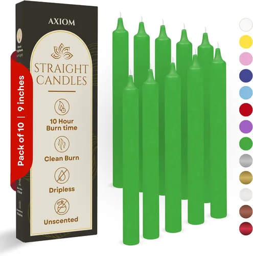 Miniatura 23 de Axiom Candles - Velas cónicas de 10 pulgadas sin goteo - Velas altas sin perfume y sin humo - 9 horas de combustión - Velas cónicas para el hogar