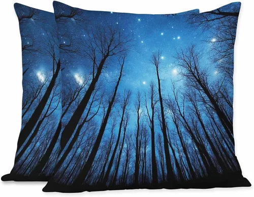 Miniatura 25 de Juego de 2 fundas de almohada decorativas con diseño de mapa del mundo, geografía terrestre y marítima con etiquetado, para el hogar, sofá, silla