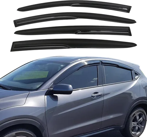 Miniatura 2 de Viseras de ventana compatibles con Honda HRV HR-V 2016-2022, protectores de lluvia acrílicos JDM ahumados por IKON MOTORSPORTS, 2017, 2018, 2019
