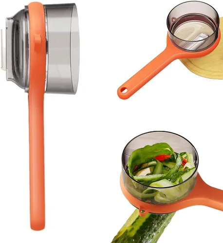 Miniatura 8 de Cuchillo pelador con caja de almacenamiento, pelador 2024 con cubo de almacenamiento, pelador multifuncional de doble cara de acero inoxidable y 2