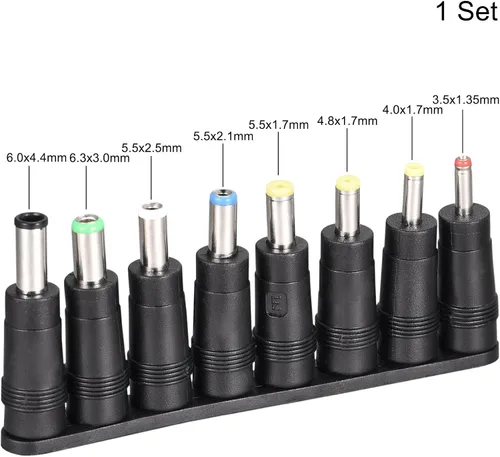 Miniatura 2 de uxcell Kit de adaptador de corriente CC 8pcs 0.217 x 0.083 in Jack Converter Conector Barril Set