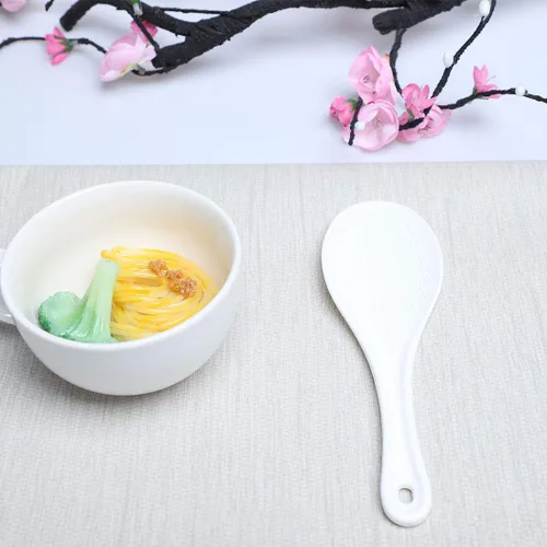 Miniatura 4 de uxcell Cuchara antiadherente plástica del servicio de alimentos de la patata del arroz del palo, blanco