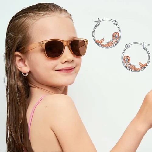 Miniatura 12 de VONALA Bonitos aretes de aro de plata de ley 925, regalos de cumpleaños para mujer
