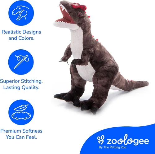 Miniatura 4 de The Petting Zoo Allosaurus - Peluche de dinosaurio, dinosaurio de peluche, 21 pulgadas