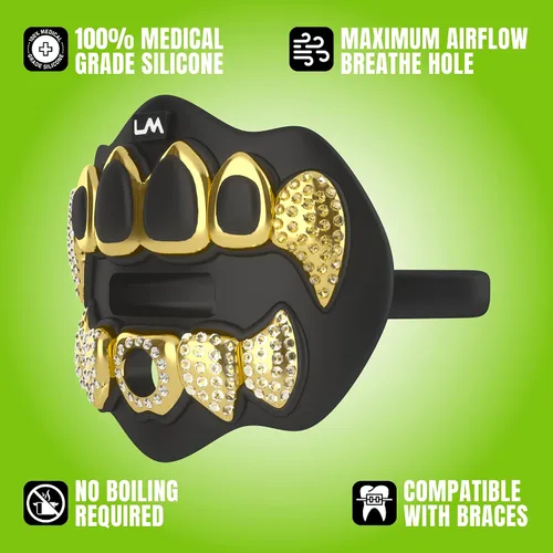 Miniatura 3 de Loudmouth - Protector bucal de fútbol, boquilla de fútbol 3D cromada, se adapta a adultos y jóvenes, accesorios de protección bucal