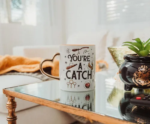Miniatura 5 de Silver Buffalo Harry Potter Quite a Catch Quidditch - Taza de cerámica con mango metálico, 14 onzas