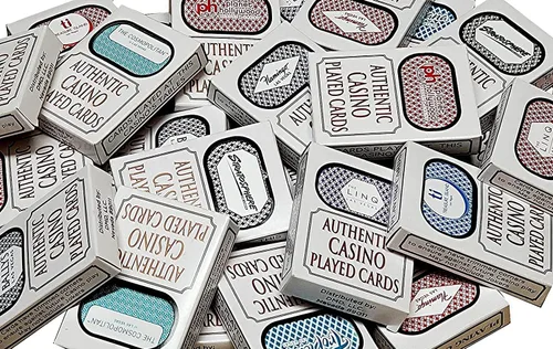 Miniatura 4 de Cyber-Deals Authentic Las Vegas Casino Table-Played Playing Cards – 52 Cards Each, No Jokers – Variety of Casinos & Colors Aliante - White/Blue
