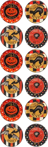 Miniatura 8 de Certified International Spooky Halloween - Plato de ensalada/postre de 8.75 pulgadas, multicolor, mediano, juego de 4