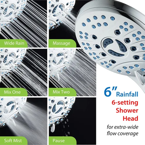 Miniatura 9 de Hotel Spa AquaCare Como-Se-Vió-En-La-TV Cabezal de ducha de alta presión manual/de lluvia de 50 modos de 3 vías con brazo ajustable – Boquillas Todo