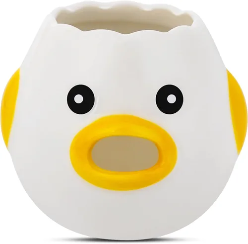 CREASOL Separador de huevos de cerámica, bonito diseño de pollito para separar fácilmente la yema y el blanco, accesorio de cocina apto para