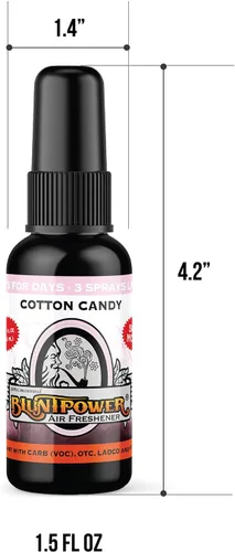 Miniatura 4 de BluntPower (algodón de azúcar, 1 unidad) Ambientador concentrado – Ambientador a base de aceite premium en aerosol para el hogar y el coche – Spray
