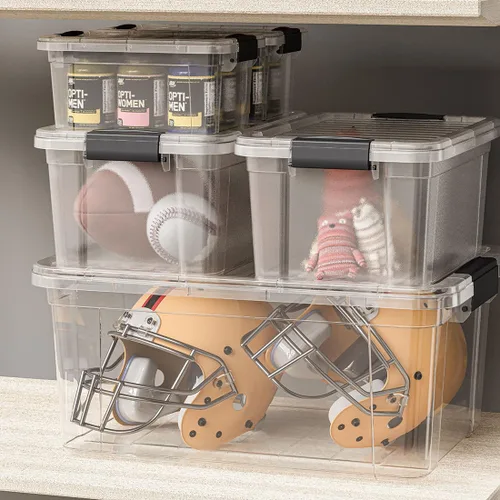Miniatura 6 de Superio Caja de Almacenamiento Transparente con Tapa, Contenedores de Plástico de 1.85 Quart para Organizar, Cajas Apilables, Libres de BPA, No
