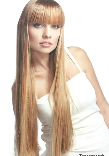 Miniatura 8 de TRESSMATCH® Extensiones de cabello humano Remy con clip de 20 a 22 pulgadas, grueso a puntas, rubio decolorado (sólido613), juego de cabeza completa