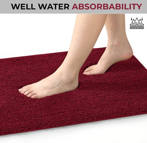 Miniatura 5 de YHF - Alfombras de baño de 20 x 32 pulgadas, extra gruesas y suaves, de microfibra peluda, lavables a máquina, alfombras de baño absorbentes, tapete