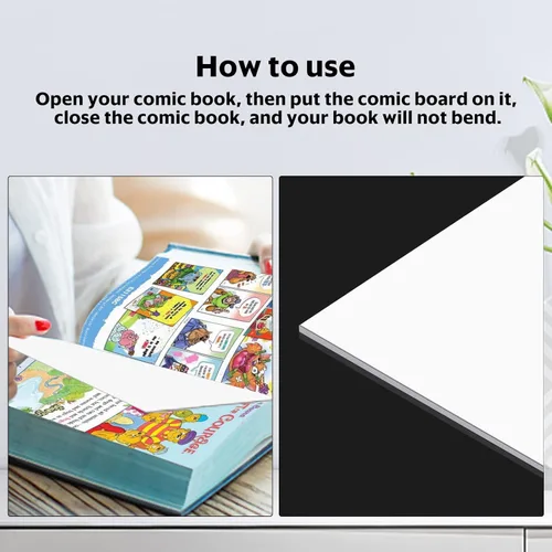 Miniatura 5 de YSCare 100 tableros de cómics, tableros de cómics de tamaño actual, tablero de respaldo sin ácidos, tablero grueso y duradero para archivos